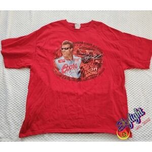 Chase Mens Red Vintage Sterling Marlin #40 Coors Light Nascar Racing Shirt 2xl